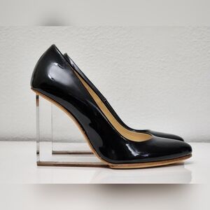 Margiela x HM Black Patent Leather Lucite Clear High Heels Size 37